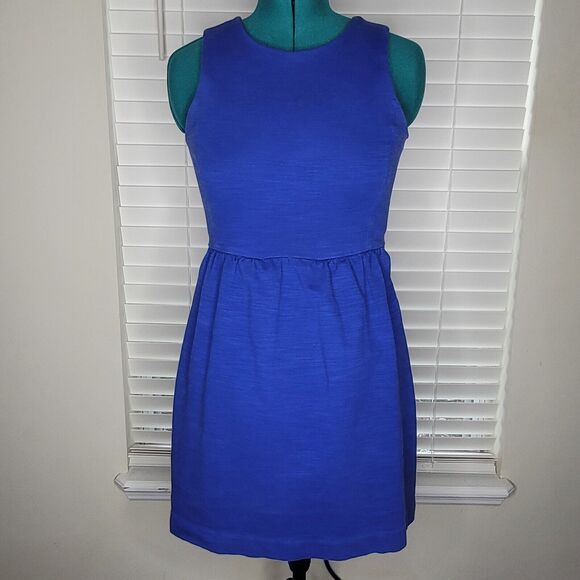 Madewell Cobalt Blue Verse Ponte Sleeveless Dress Pockets Preppy Classy Small - Picture 1 of 10